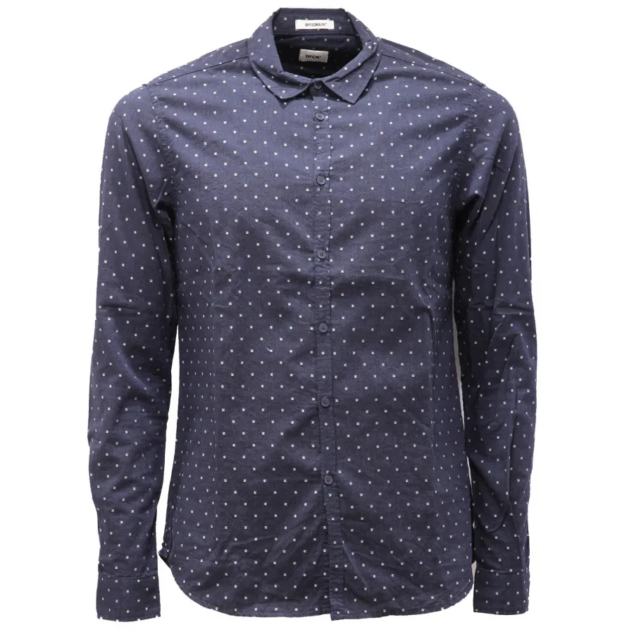 1167AG camicia uomo OFFICINA36 blue/white micro pattern shirt man