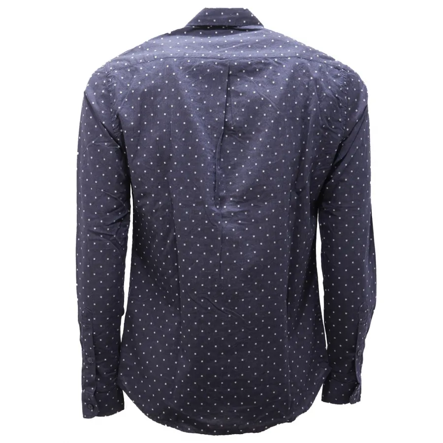 1167AG camicia uomo OFFICINA36 blue/white micro pattern shirt man