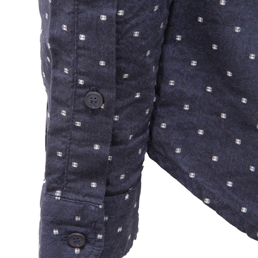 1167AG camicia uomo OFFICINA36 blue/white micro pattern shirt man