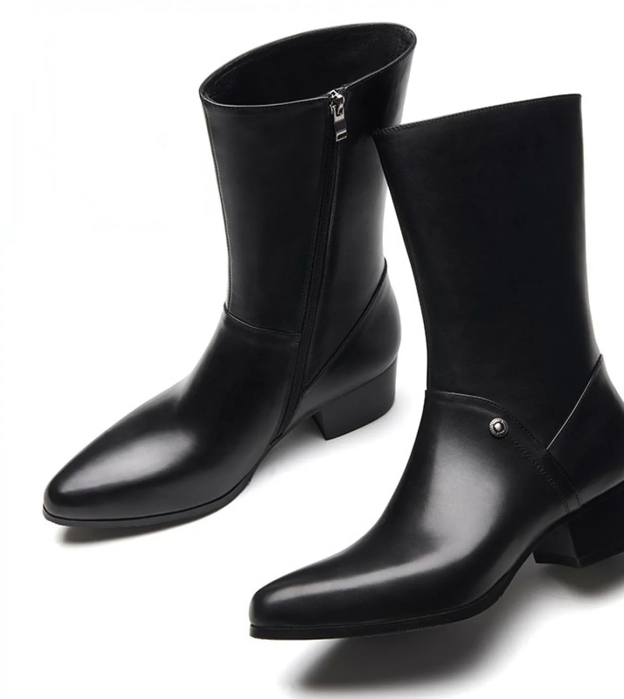 2023 stivali caldi da uomo invernali con tacchi in vera pelle di lusso stile nuovo di zecca scarpe in pelliccia alla caviglia al