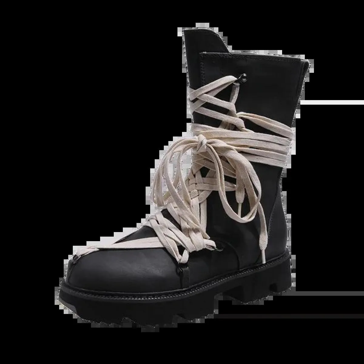 2023 Stivali da moto in pelle nera da donna Stivali da donna invernali Lace Up Zipper Opening Coppie Sheos Boots Bind The Des