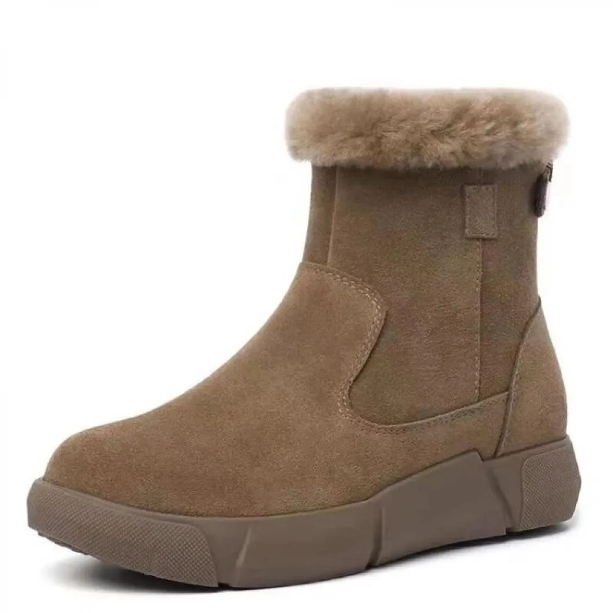 2024 Scarpe da donna di moda Stivali corti da donna in peluche Vendita calda Stivali classici con cerniera laterale Nuova testa
