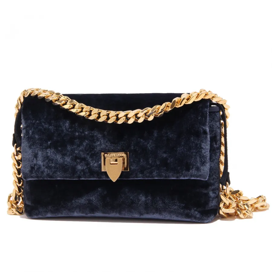 3130Z mini borsa a tracolla PHILIPPE MODEL NANCY velour blue bag