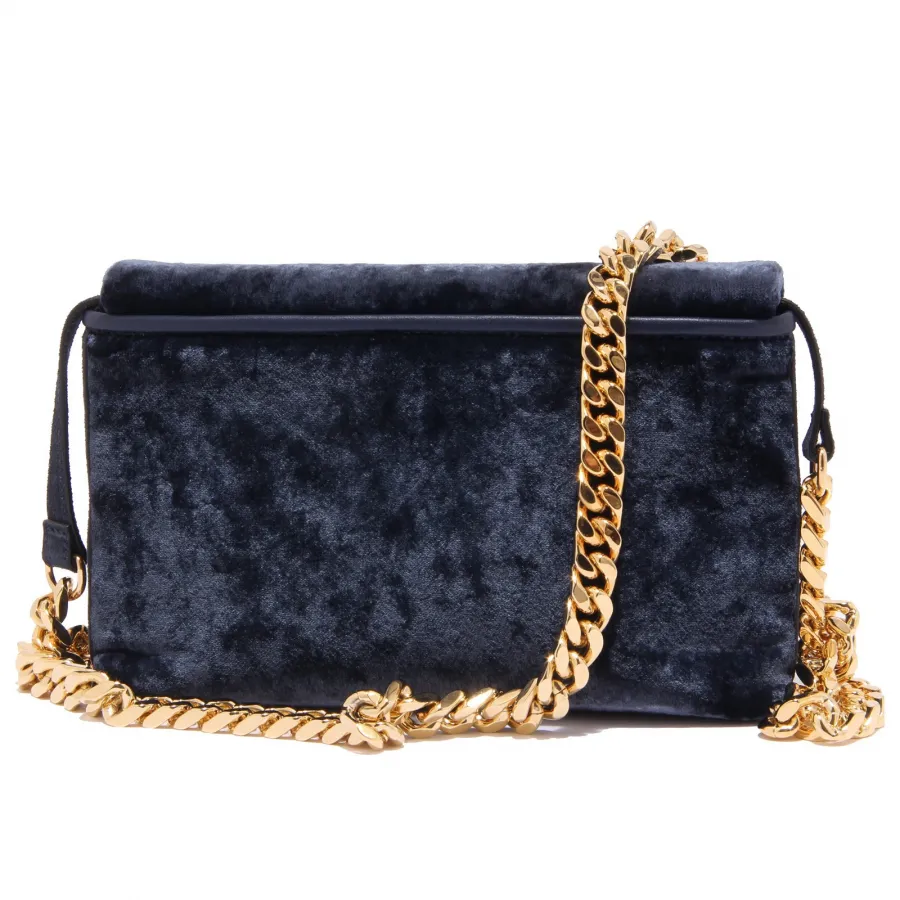 3130Z mini borsa a tracolla PHILIPPE MODEL NANCY velour blue bag