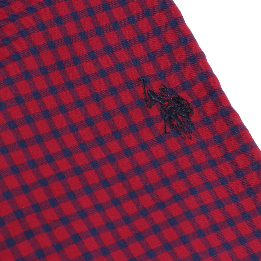 3752K camicia uomo U.S. POLO ASSN. REGULAR FIT blue/red shirt cotton man