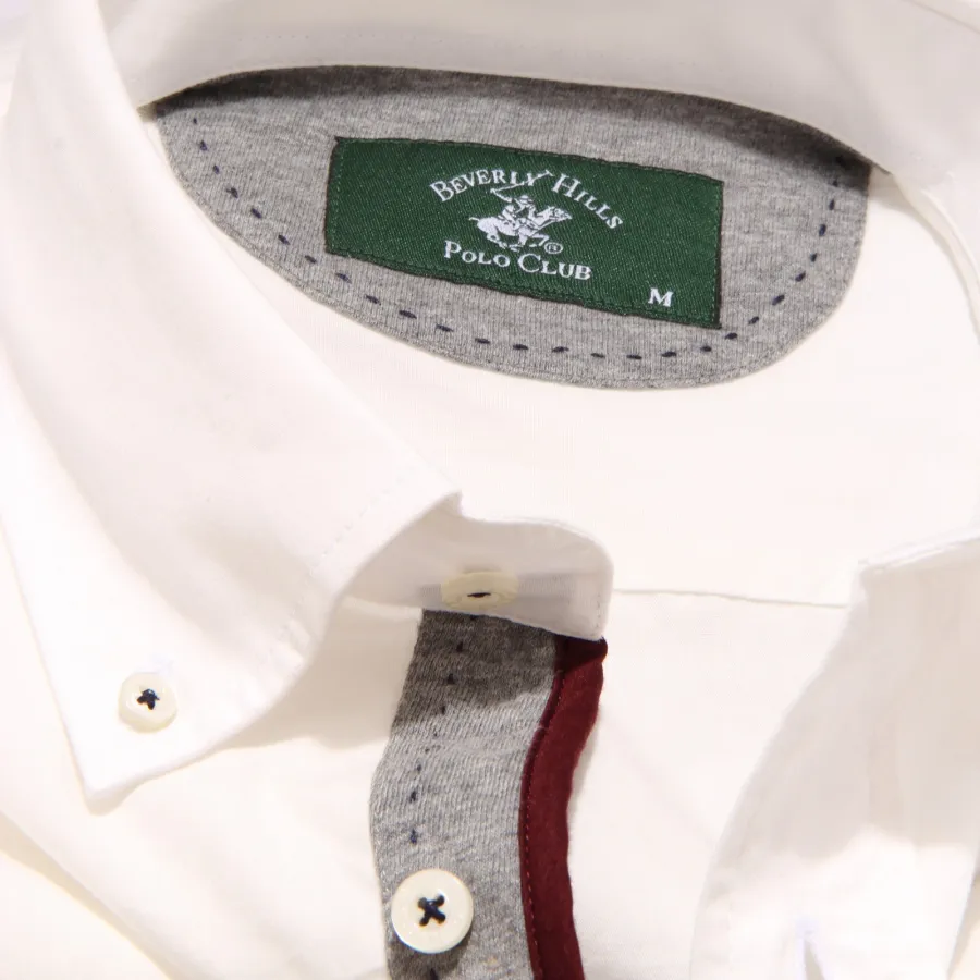 7719K camicia uomo BEVERLY HILLS POLO CLUB off white shirt man