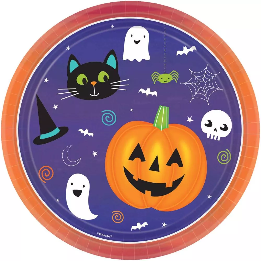 8 piatti di carta Halloween Friends 23 cm