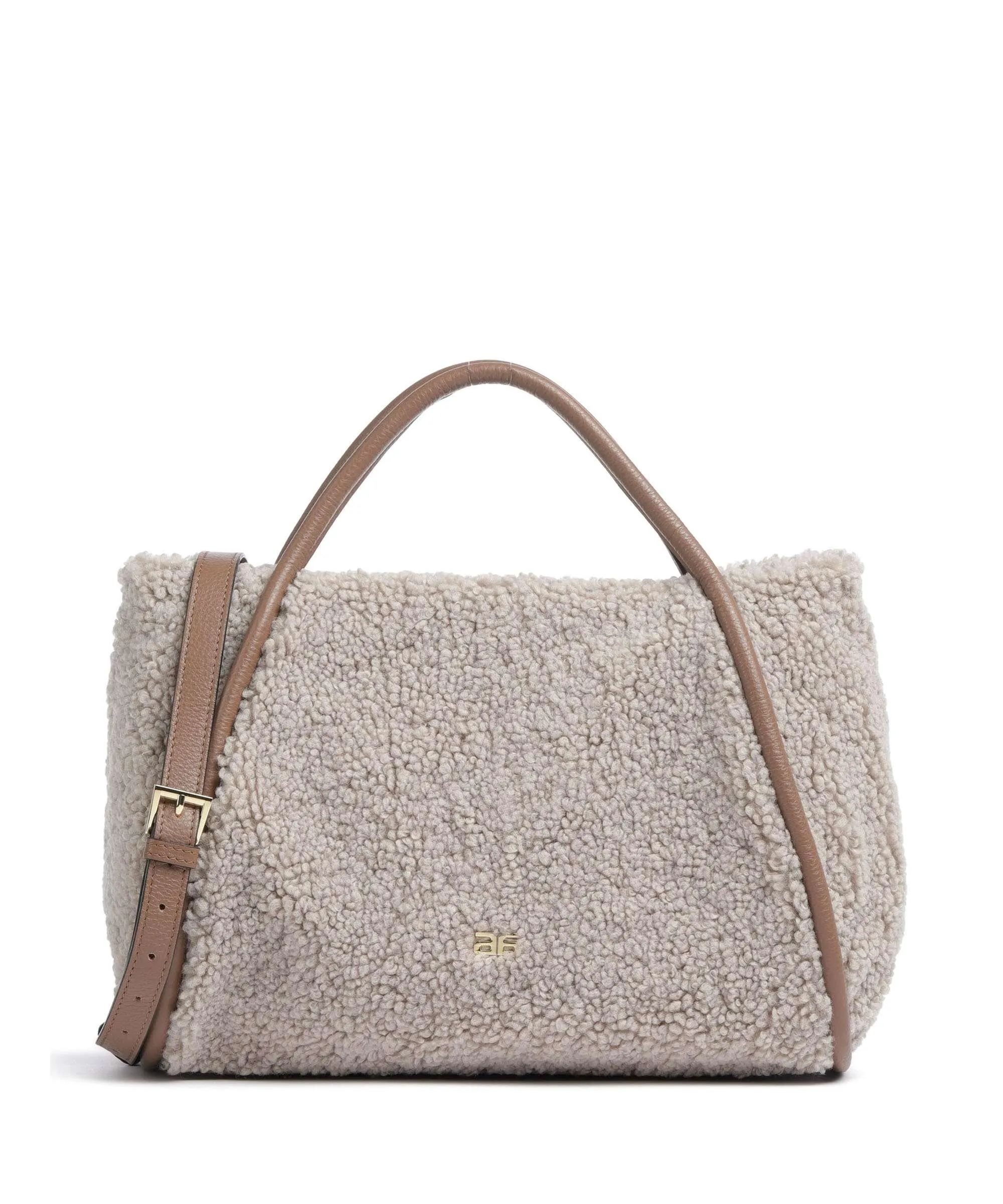  Abro Artico Willow Borsa a mano pelliccia, pelle di vacchetta grana taupe  