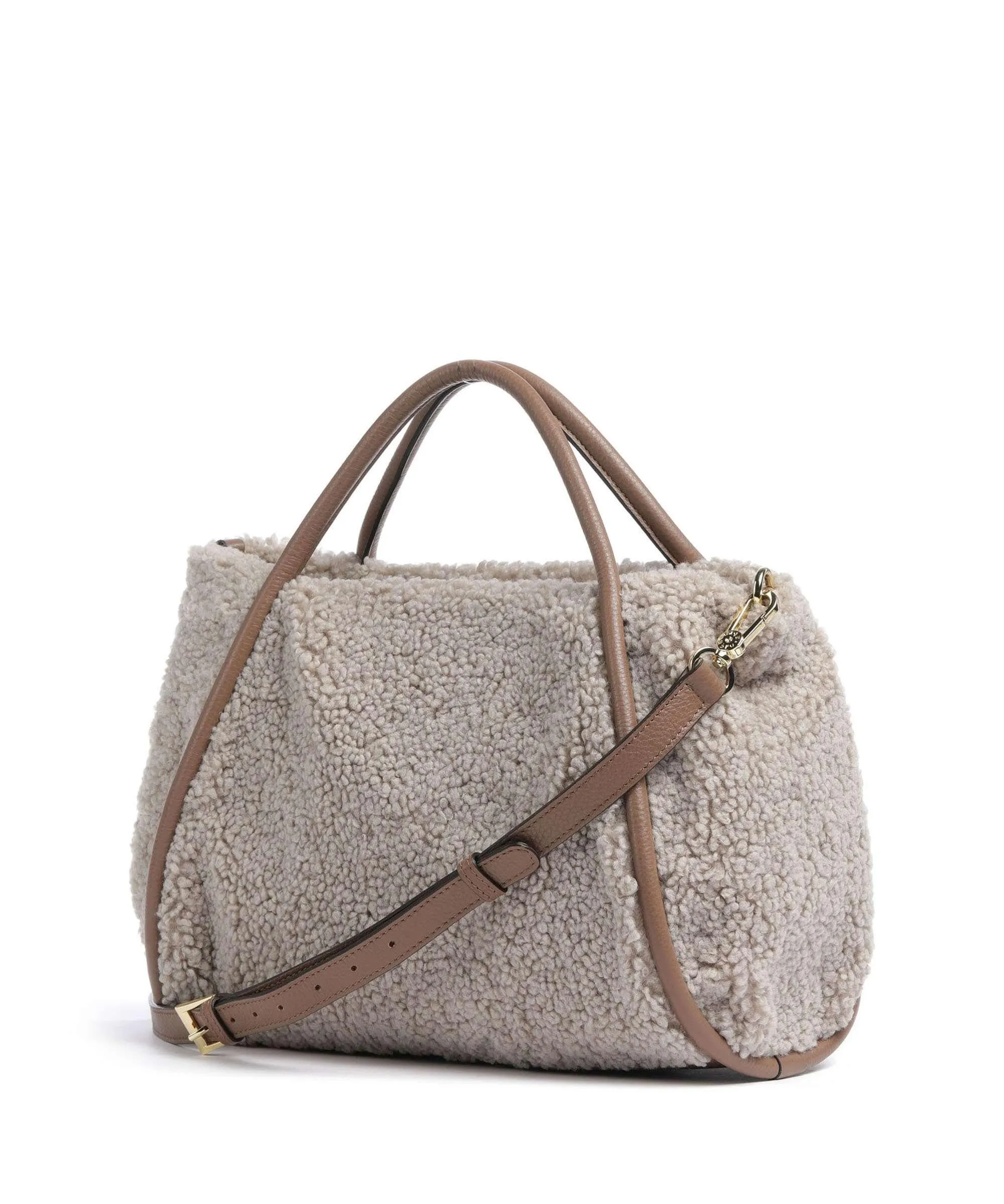  Abro Artico Willow Borsa a mano pelliccia, pelle di vacchetta grana taupe  