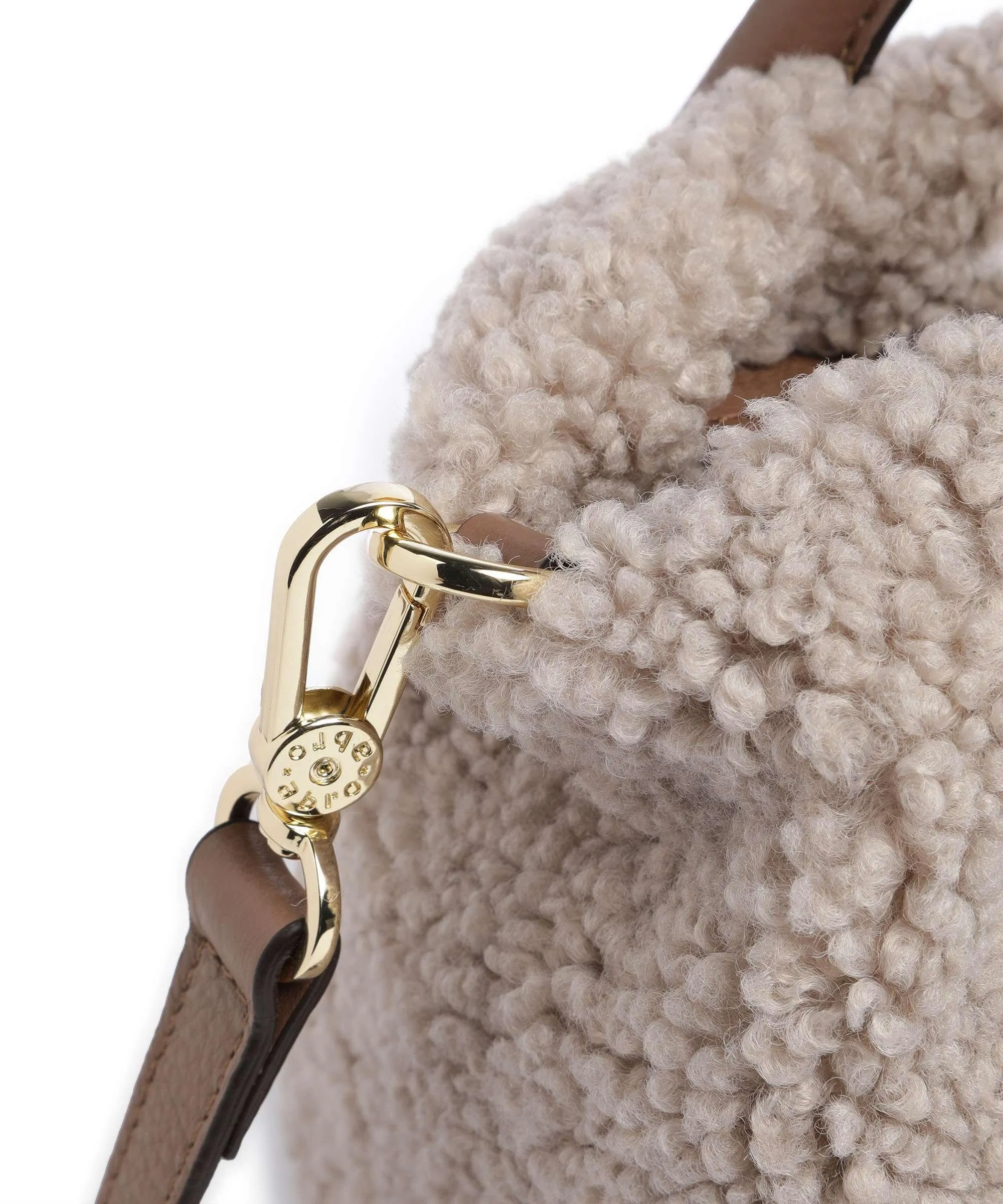  Abro Artico Willow Borsa a mano pelliccia, pelle di vacchetta grana taupe  