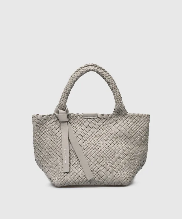 Alma Tonutti Borsa tote in pelle intrecciata grigia 5289