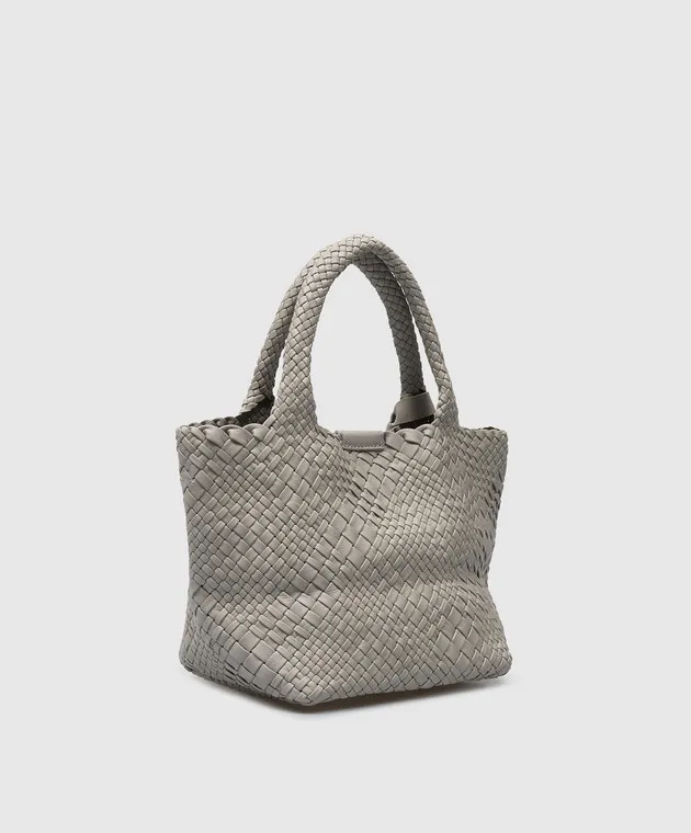 Alma Tonutti Borsa tote in pelle intrecciata grigia 5289
