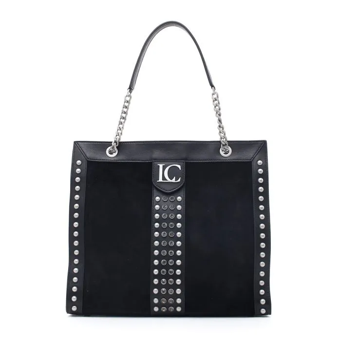 ANGEL SLIM SHOPPER SUEDE + LEATHER BLA