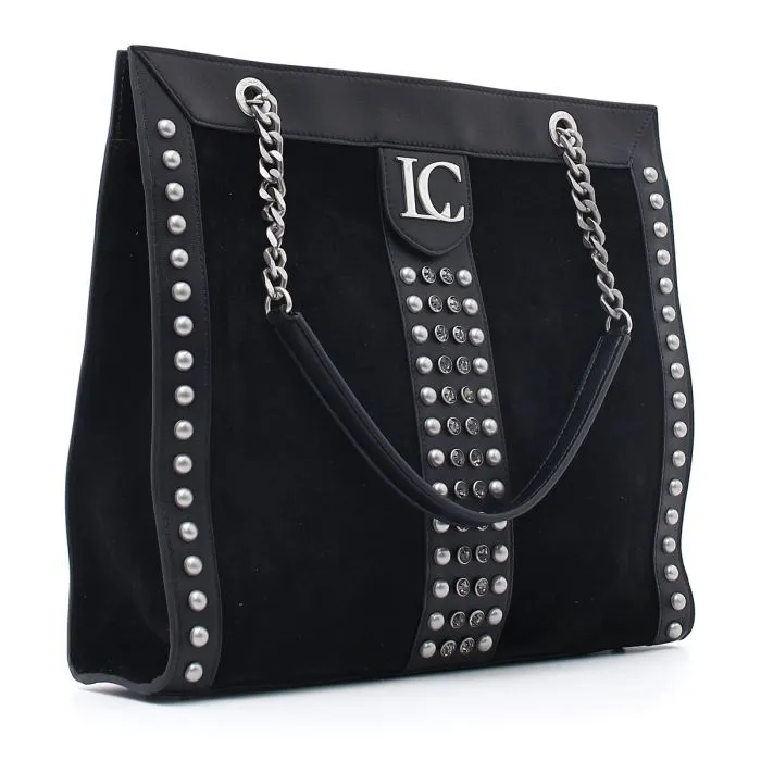 ANGEL SLIM SHOPPER SUEDE + LEATHER BLA