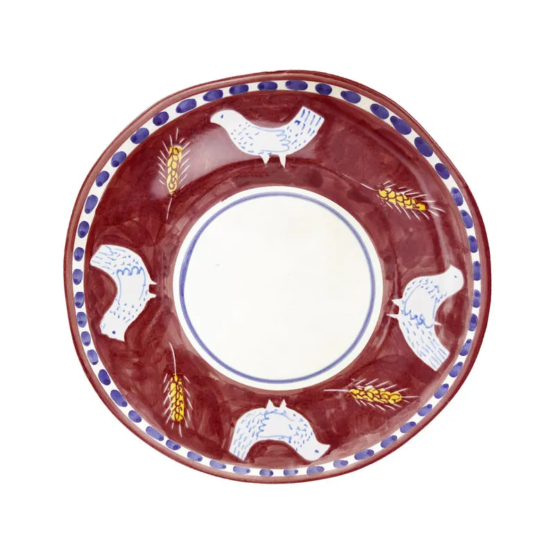 Arcucci Materia piuma bordeaux vassoio tondo 38 cm