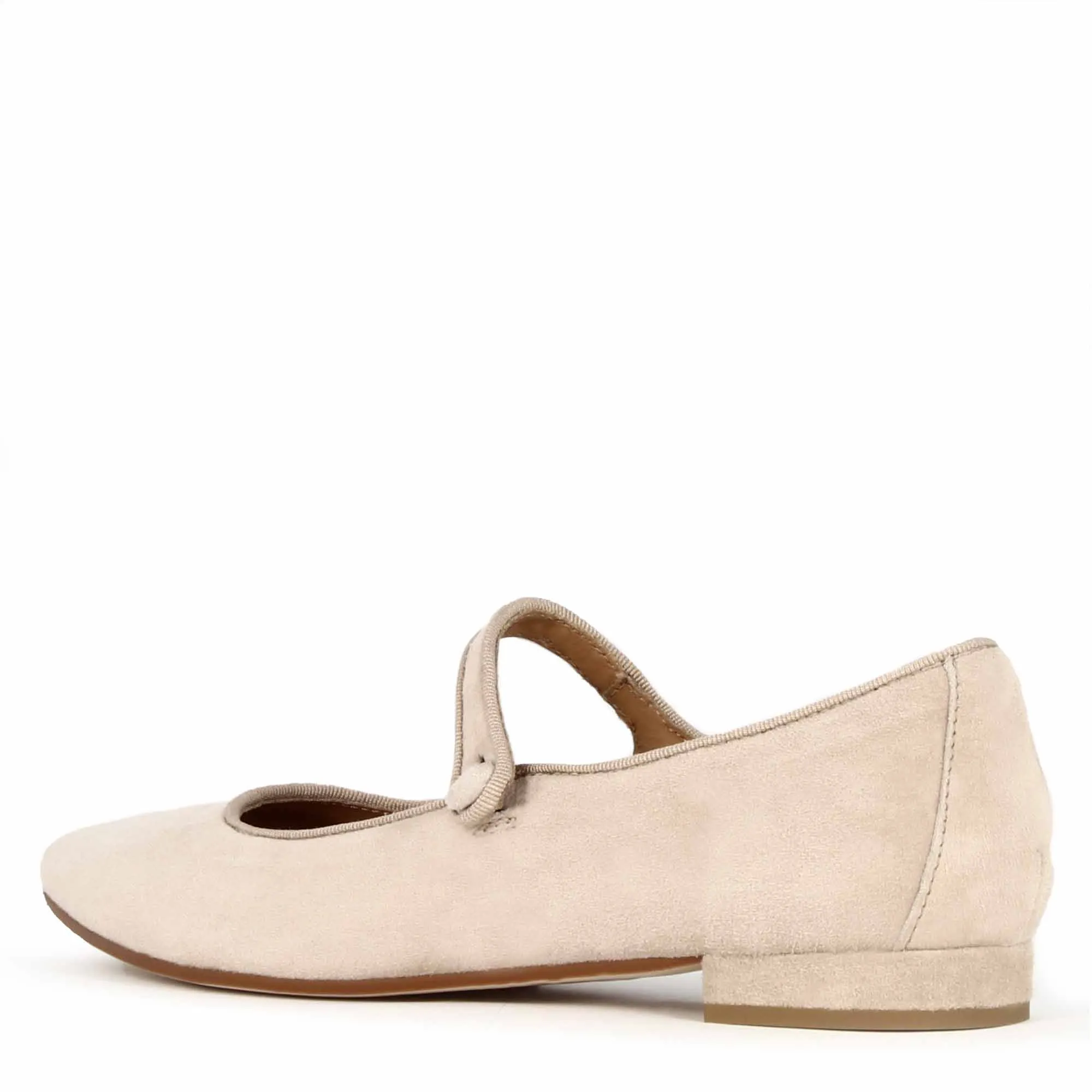 Ballerina Mary Jane da donna in pelle scamosciata con cinturino colore rosa