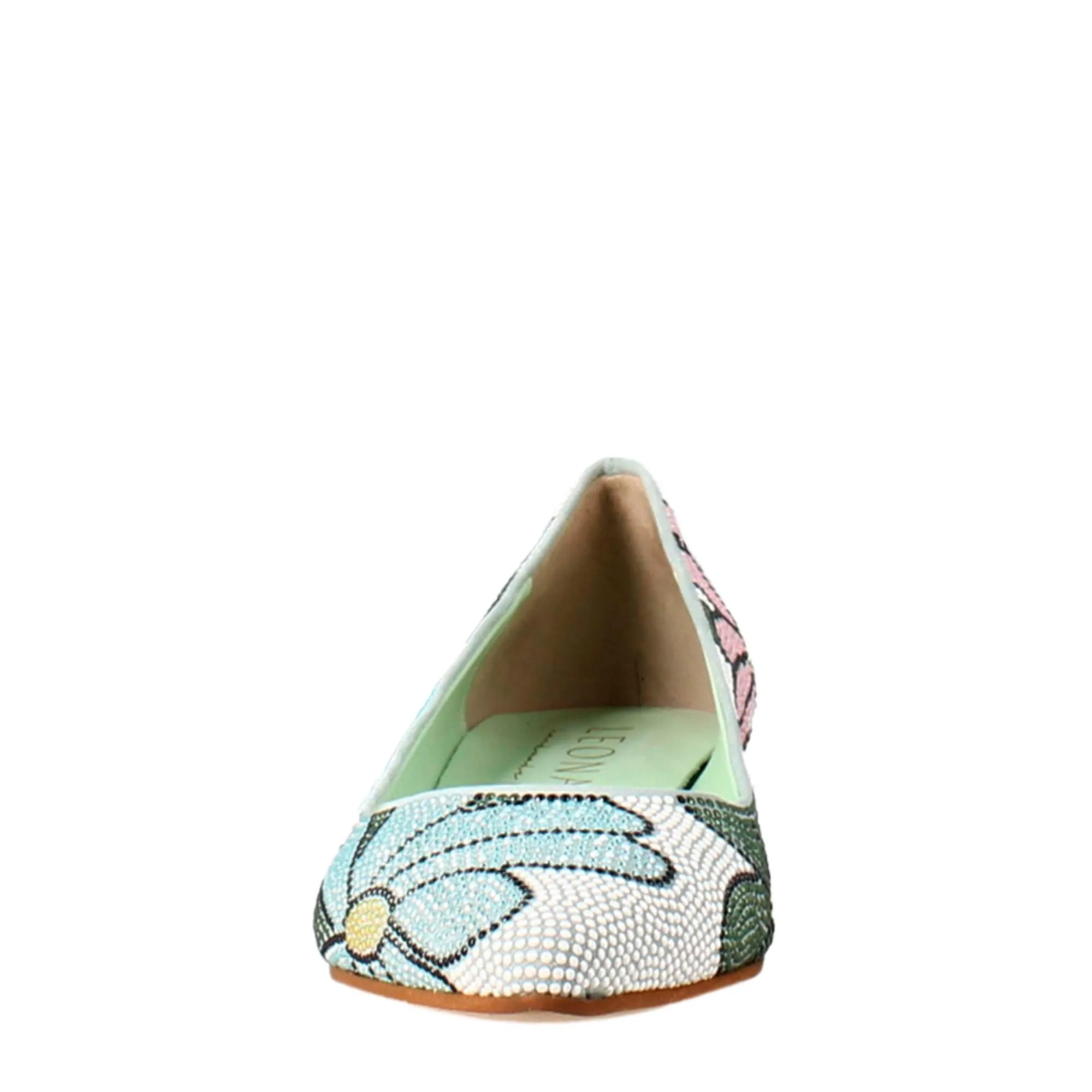 Ballerine da donna celeste in pelle scamosciata con strass