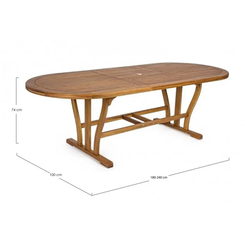 Bizzotto outdoor Tavolo Noemi ovale allungabile 180-240x100