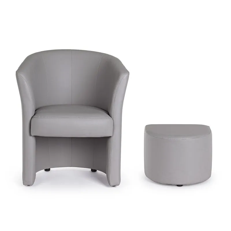 Bizzotto Poltrona c-pouf Rita grigio chiaro