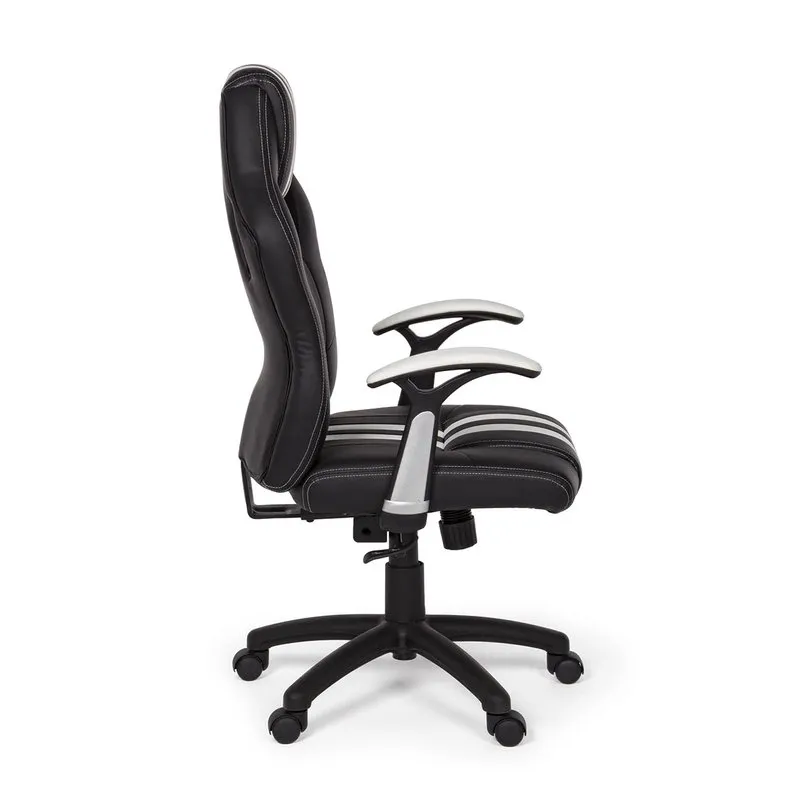 Bizzotto Poltrona ufficio con braccioli Spider bianco