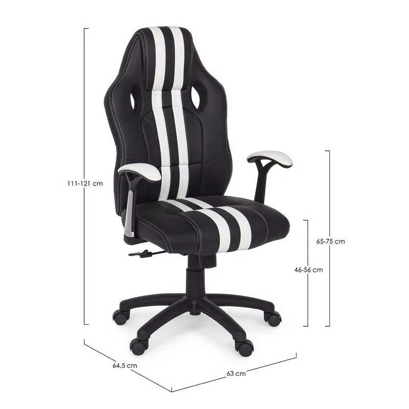 Bizzotto Poltrona ufficio con braccioli Spider bianco