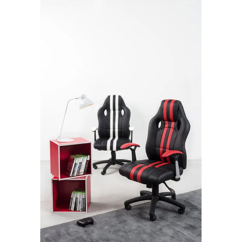 Bizzotto Poltrona ufficio con braccioli Spider bianco