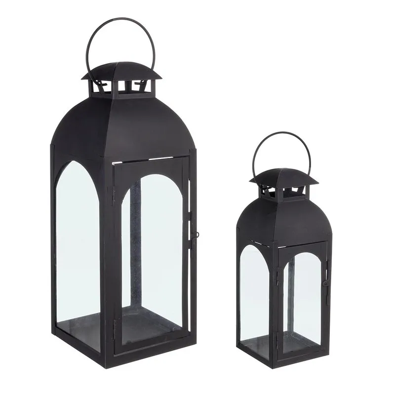 Bizzotto Set 2 lanterne Agueda nero