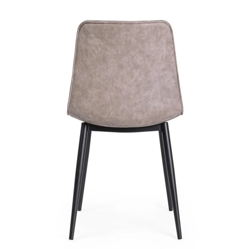 Bizzotto Set 2 sedie Kyra nero PU beige vintage