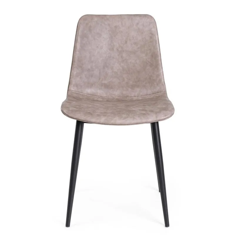 Bizzotto Set 2 sedie Kyra nero PU beige vintage