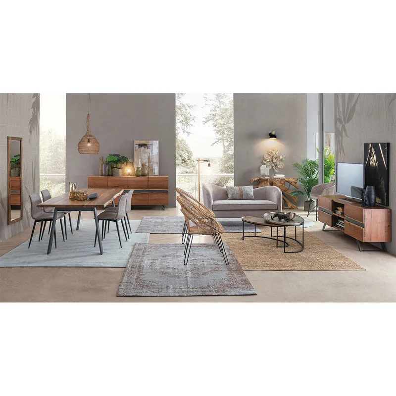 Bizzotto Set 2 sedie Kyra nero PU beige vintage