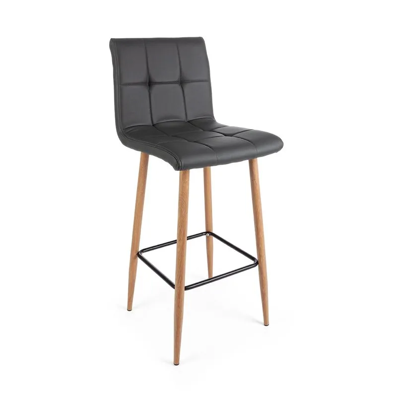 Bizzotto Set 2 sgabelli bar Bruce pu grigio scuro