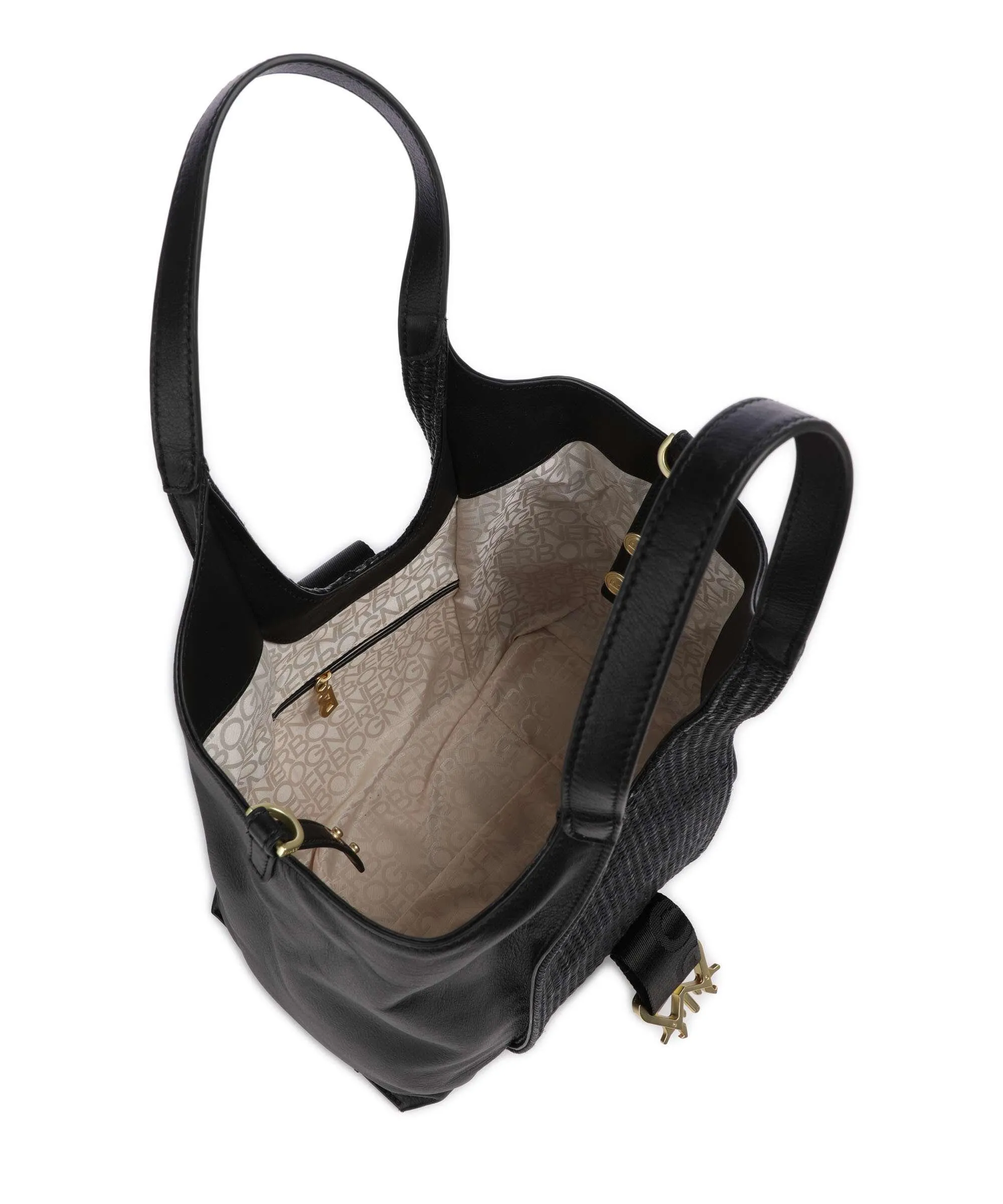  Bogner Zuoz Rafia Lottie Borsa shopper morbida pelle bovina, libro nero  