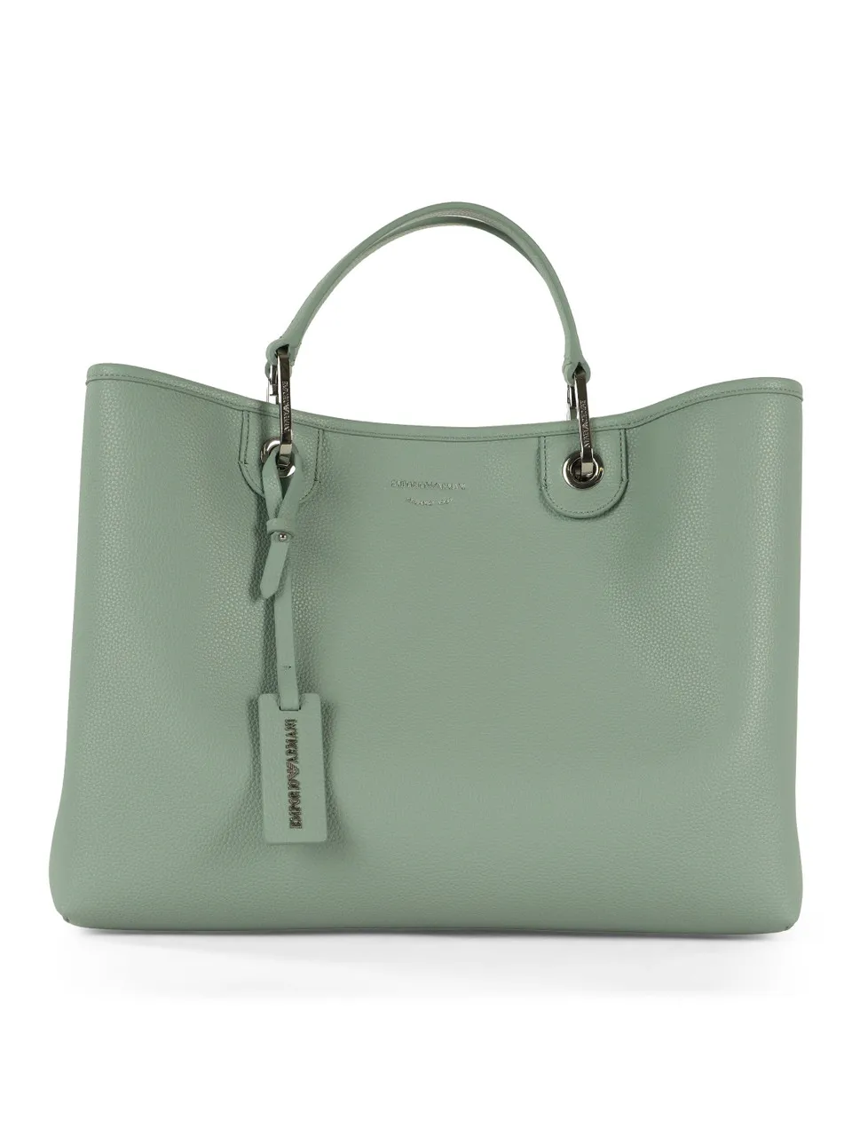 Borsa a mano grande effetto martellato con logo impresso