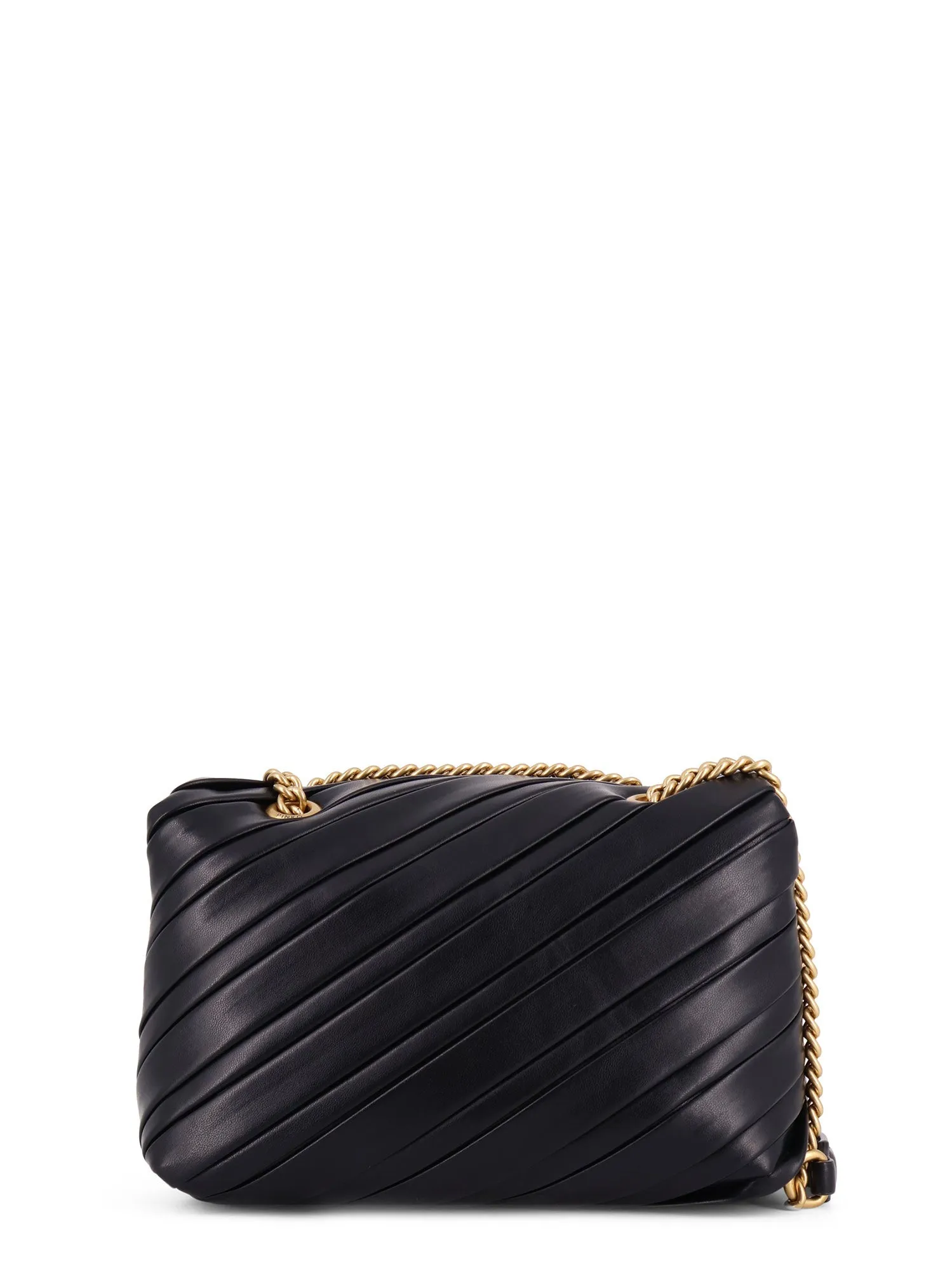 Borsa a tracolla in pelle plissé con fibbia Love Birds