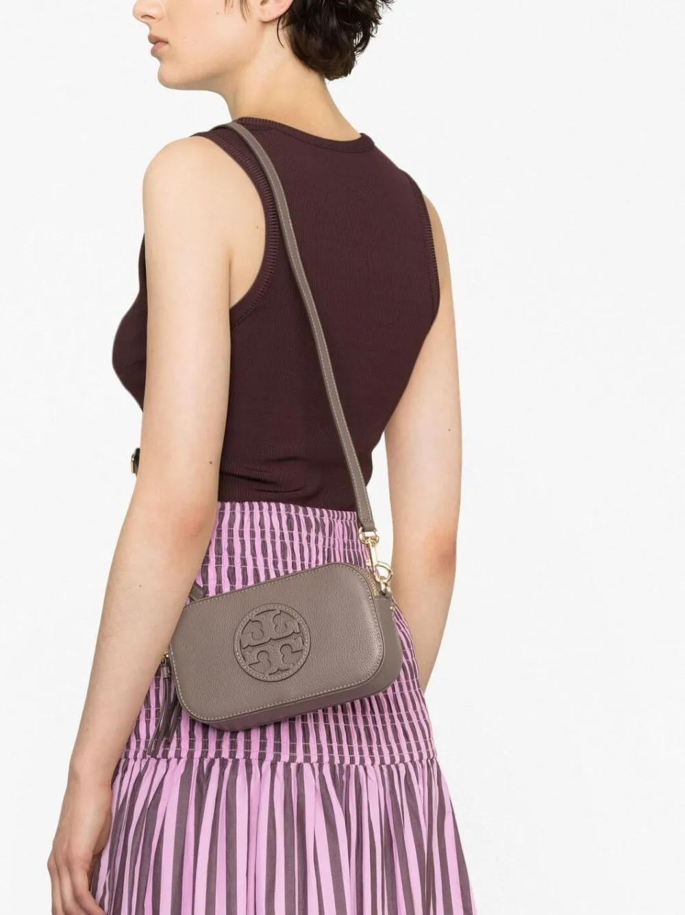 Borsa a tracolla miller in grigio Tory Burch - donna