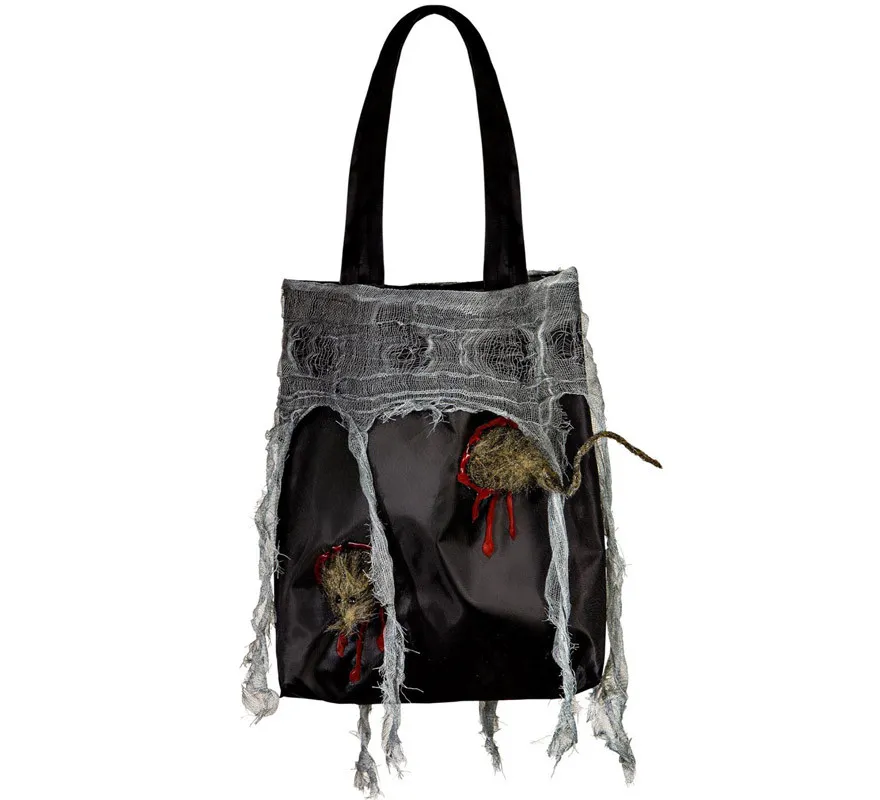 Borsa di Halloween con ragnatele e topi