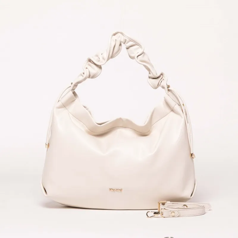BORSA HOBO SPALLA CON INTRECCIO PANNA