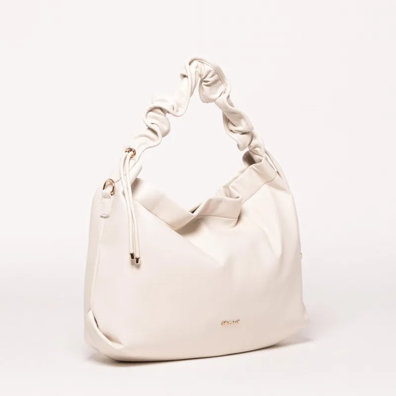 BORSA HOBO SPALLA CON INTRECCIO PANNA