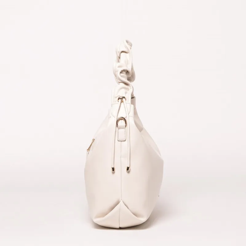 BORSA HOBO SPALLA CON INTRECCIO PANNA