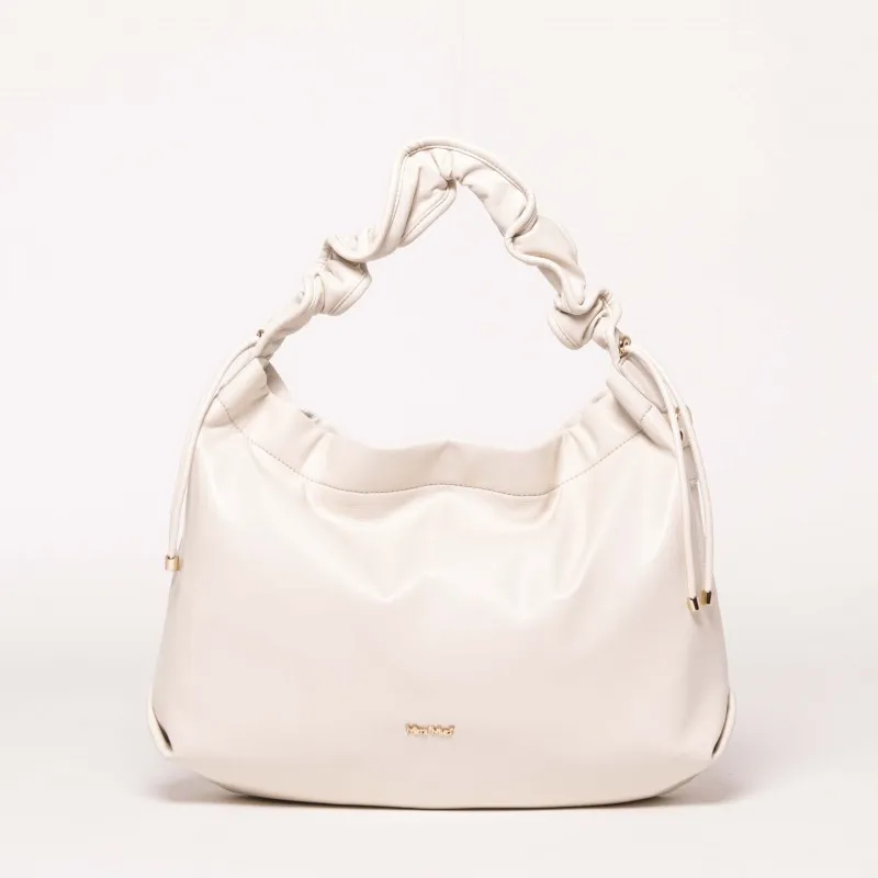 BORSA HOBO SPALLA CON INTRECCIO PANNA