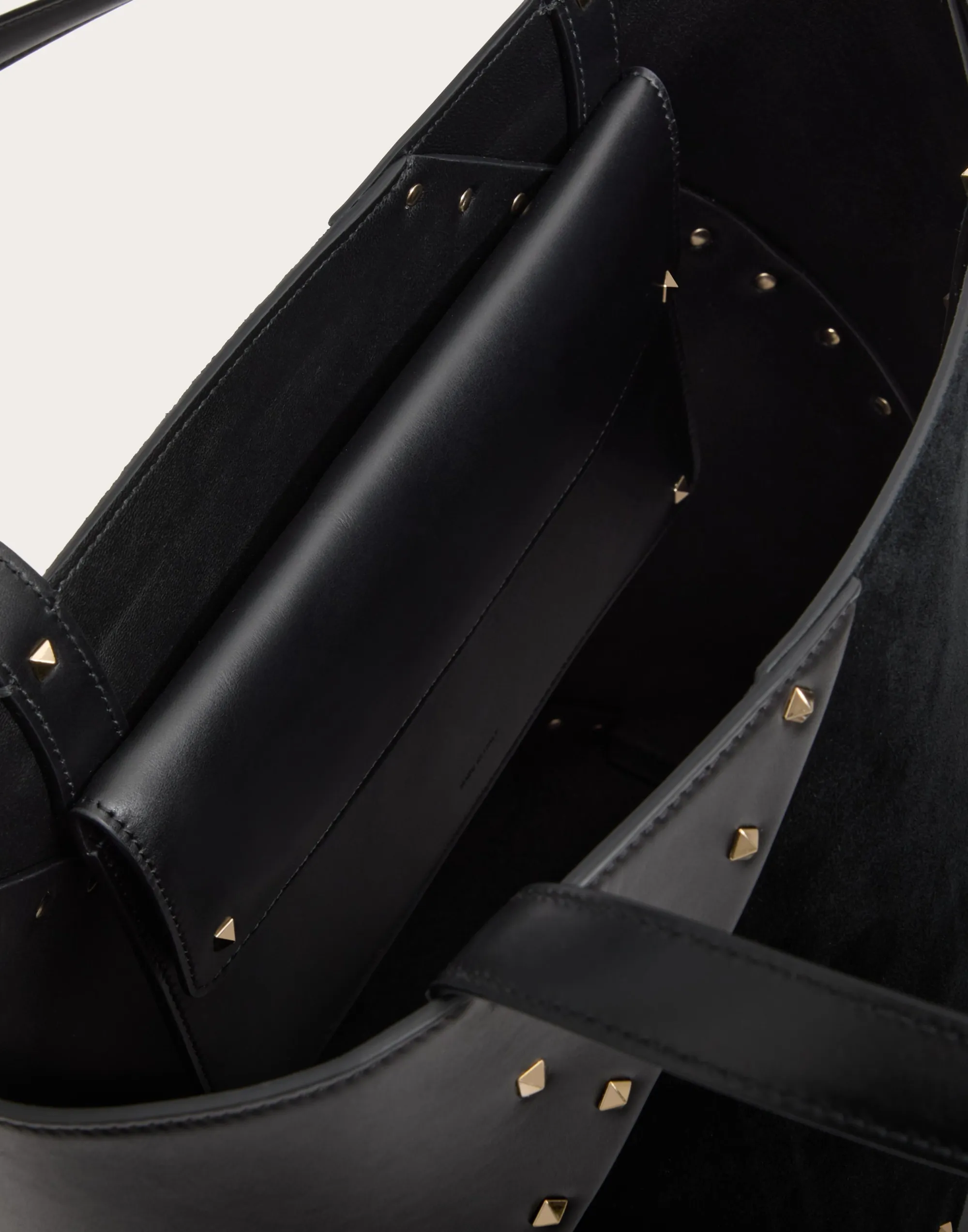 BORSA SHOPPING VALENTINO GARAVANI VALENTINO GARAVANI ROCKSTUD WISPY IN VITELLO E CAMOSCIO