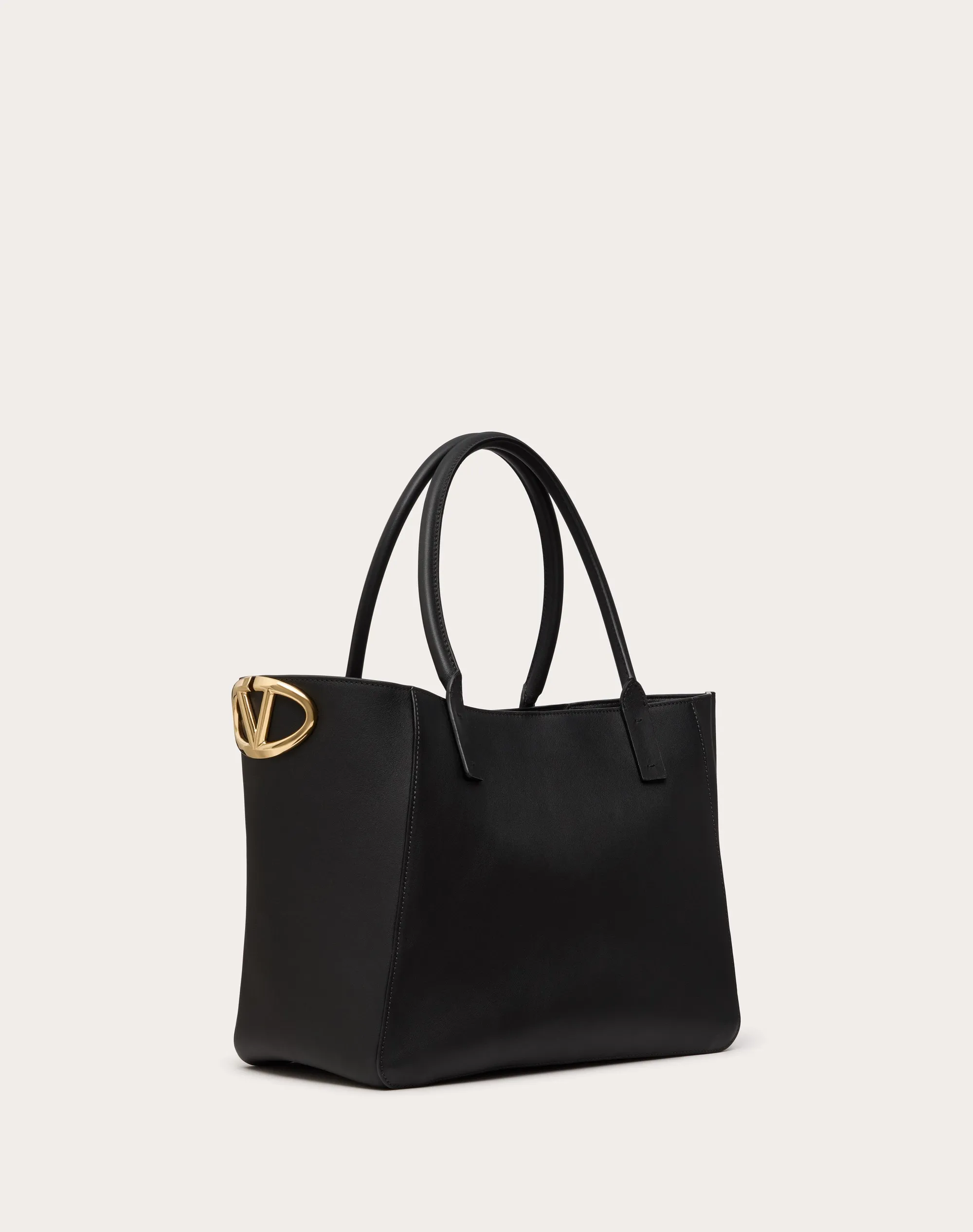 BORSA SHOPPING VLOGO SIDE IN VITELLO NAPPATO