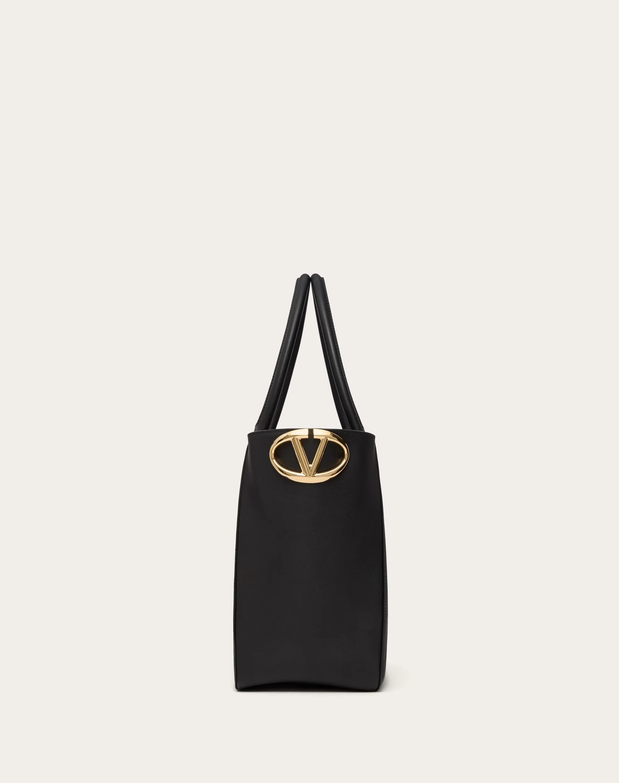 BORSA SHOPPING VLOGO SIDE IN VITELLO NAPPATO
