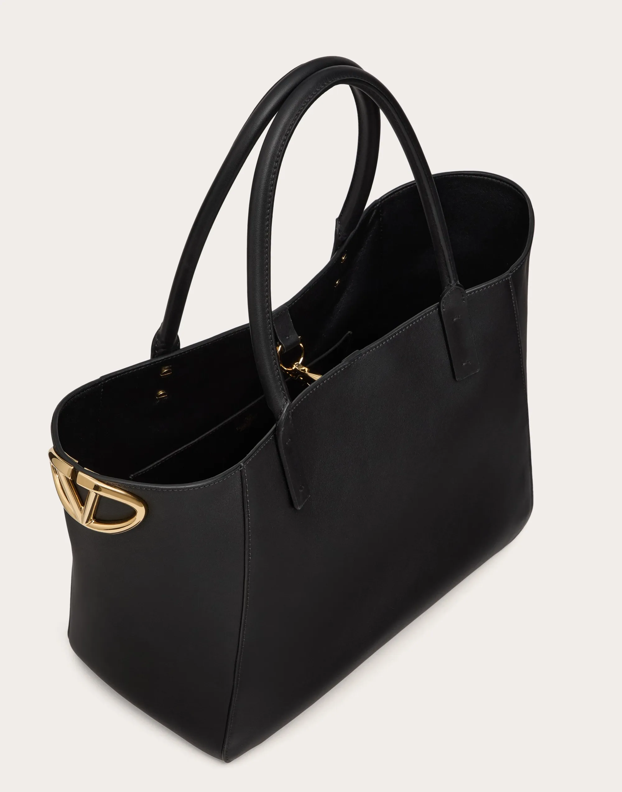 BORSA SHOPPING VLOGO SIDE IN VITELLO NAPPATO