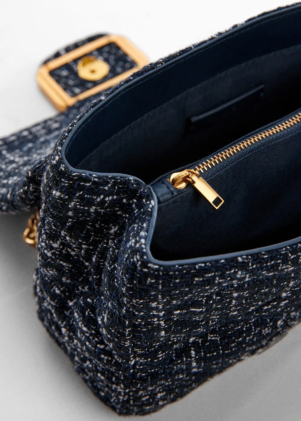 Borsa tweed fibbia
