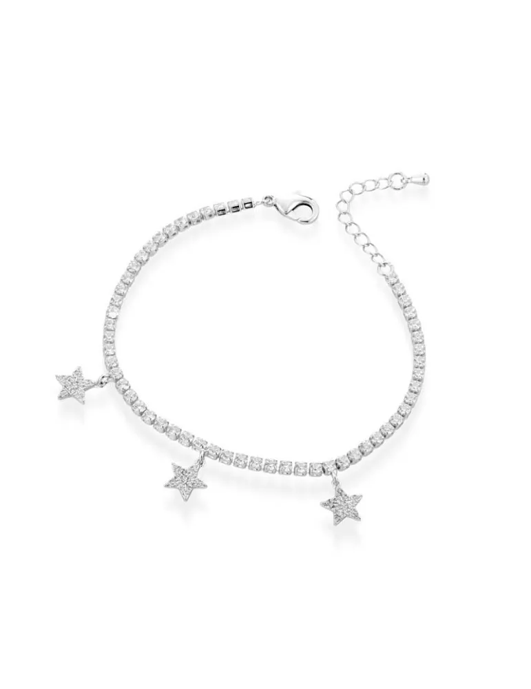 Bracciale tennis con stelle pendenti