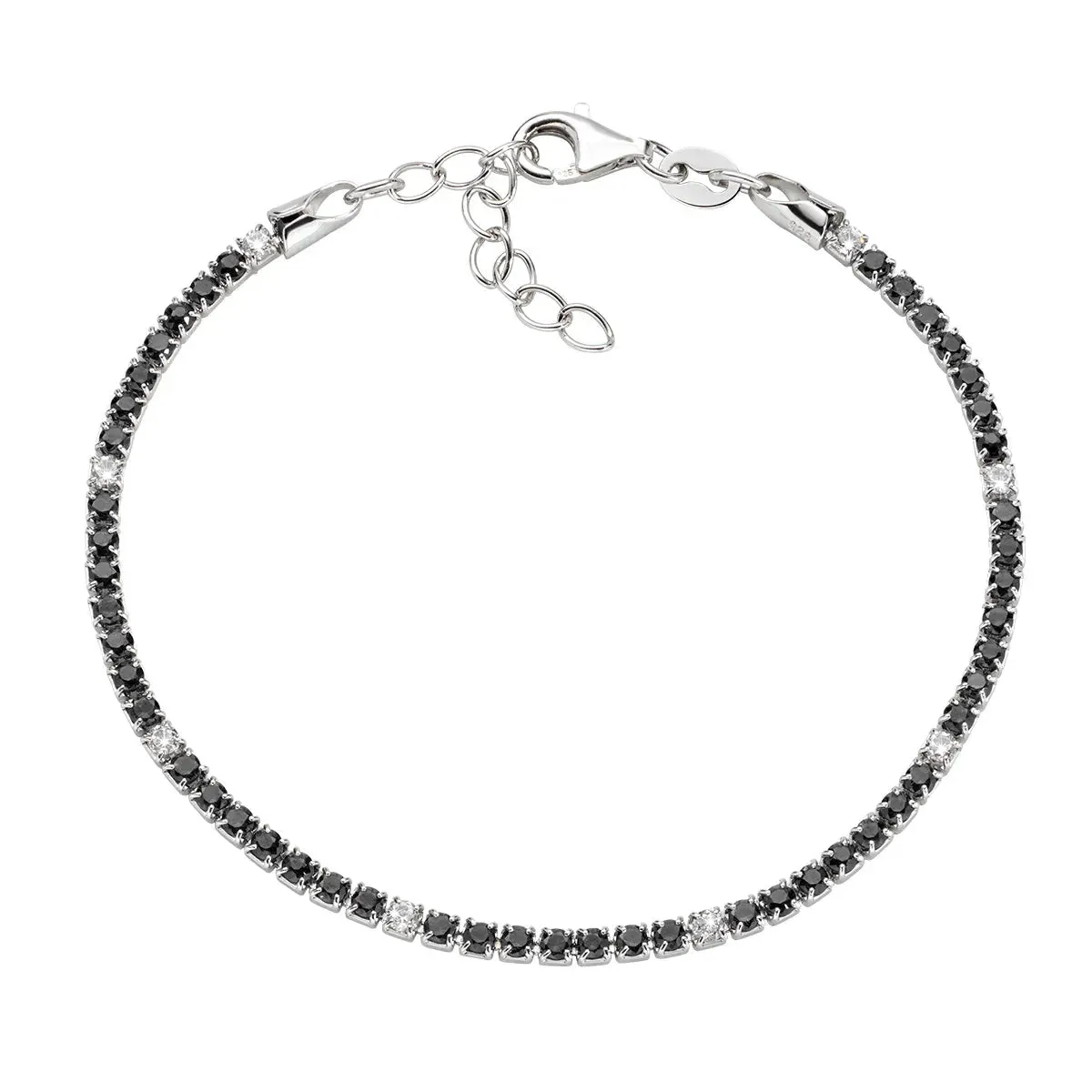 Bracciale Tennis Rodio Zirconi Neri - BT7BBN16