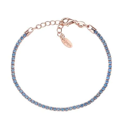 Bracciale Tennis Rosè Zirconi Azzurri - BTRAZ16