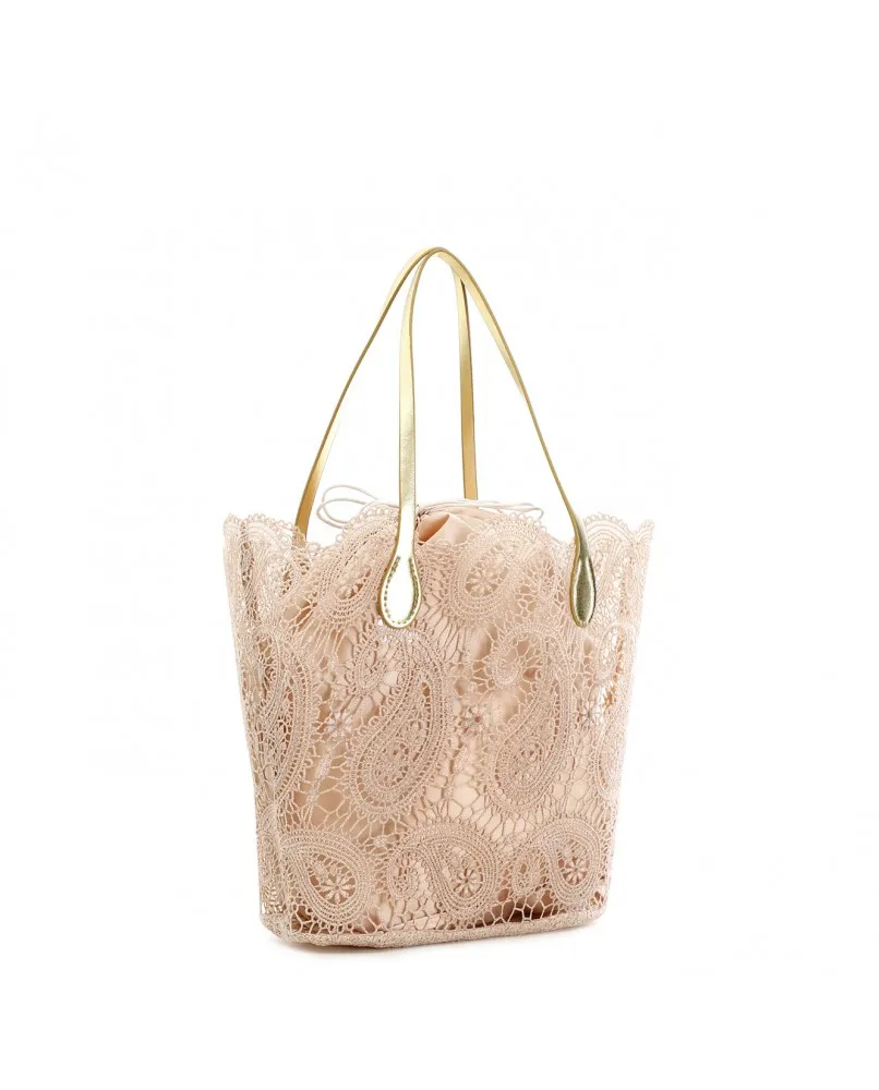 CAFENOIR VD0401 borsa donna shopping bag in pizzo rosa