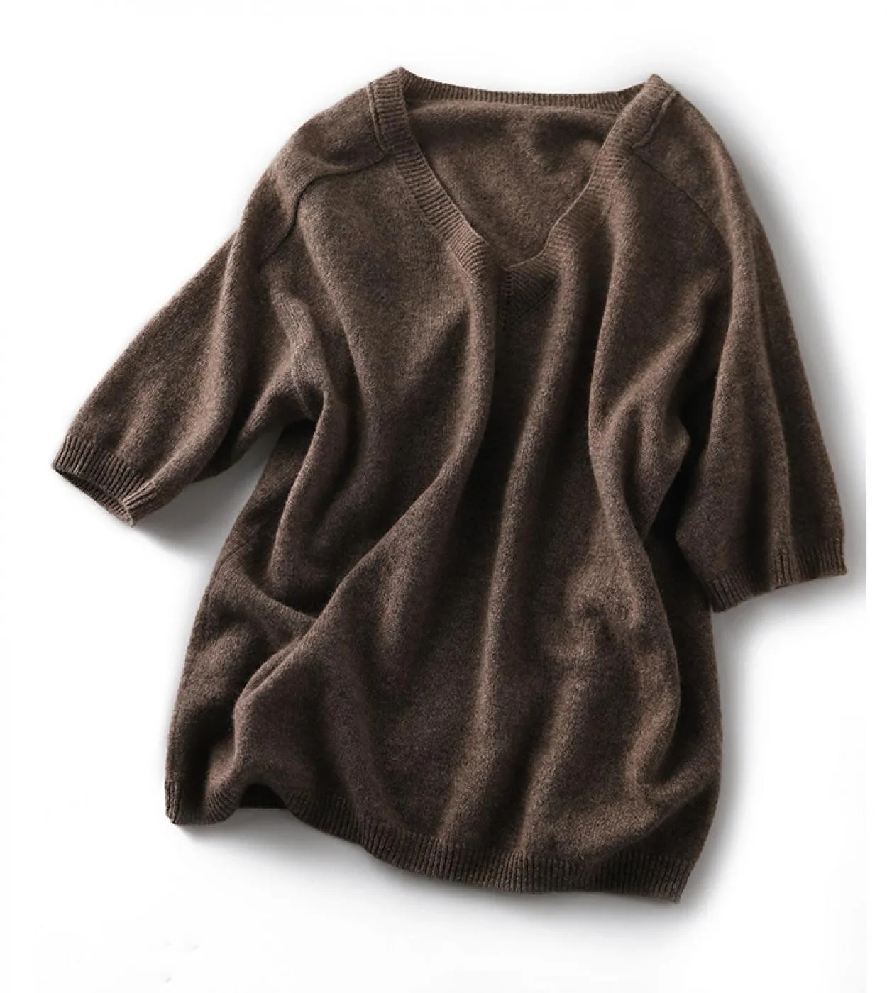 Camicie lavorate a maglia a maniche corte moda Camicetta da donna estiva in cashmere Casual Nuovo ufficio Top allentato Donna Bl